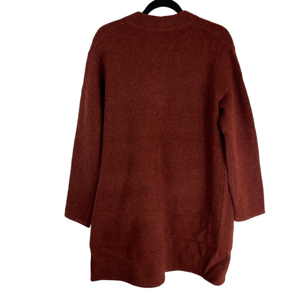 NWT Jenni Kayne Wool Yak Blend Open Front Cardigan Sweater Coat Rust Size L - Picture 8 of 8